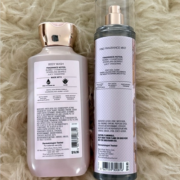 NWT Set/2 Bath & Body Works Champagne Body Wash and Fragrance Mist - Picture 2 of 2